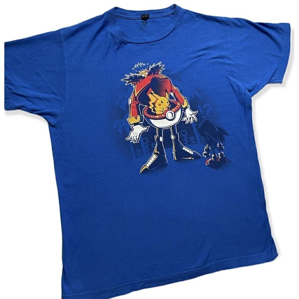Ript Apparel Sonic Parody Dr Pikabotnik Short Sleeve Blue T Men’s M Pikachu